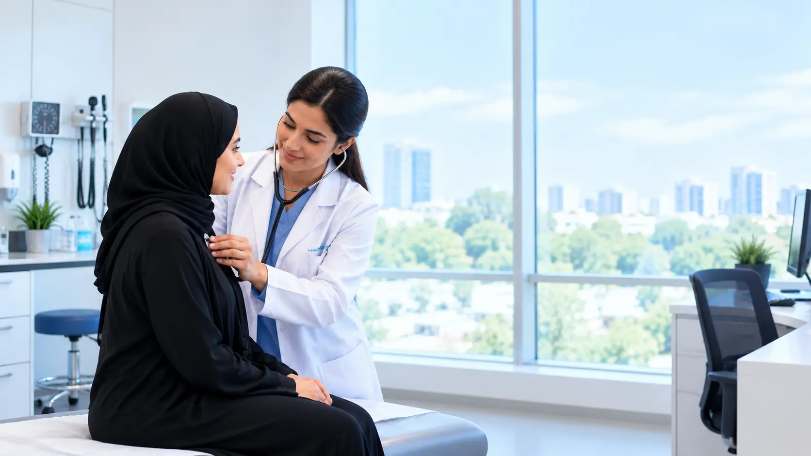 A physical test being carried out at Four Star Medical Center, Ajman